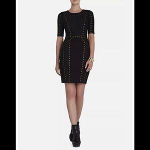 NEW BCBGMAXAZRIA BLACK ISADORA STUDDED JACQUARD